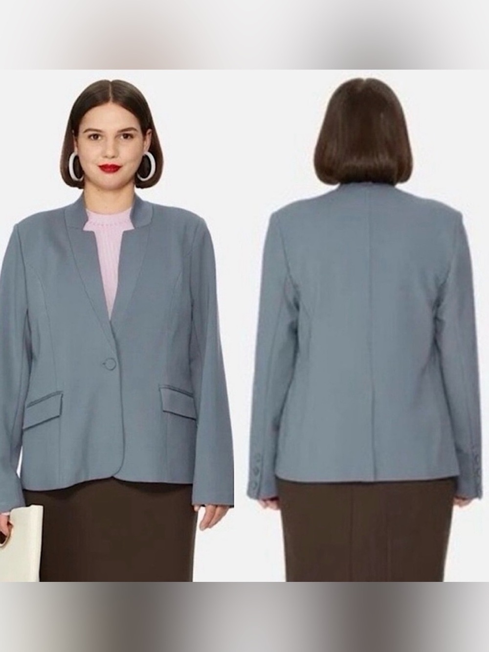 Universal Standard Stormy Grey Smoking Jacket - New - Size 14/16